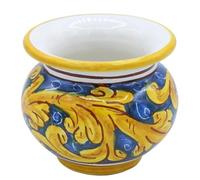 SICILIA BEDDA CAPACI Cachepot Vaso per Piante in Ceramica Caltagirone, h 8 e Ø 9 cm (1Unità) con Diverse opzioni Decoro - Decoro 3