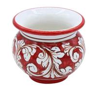 SICILIA BEDDA CAPACI Cachepot Vaso per Piante in Ceramica Caltagirone - h 8 e Ø 9 cm (1Unità) con Diverse opzioni Decoro - Decoro 2
