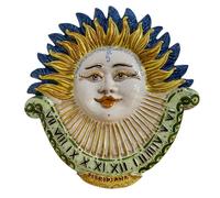SICILIA BEDDA CAPACI Meridiana in Ceramica Caltagirone, Rilievo con Sole - Due opzioni Misura (1Unità).