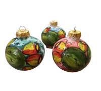 SICILIA BEDDA CAPACI Palla di Natale in Pregiata Ceramica Caltagirone, Ø 6,5 cm ca. (1Unità) con 6 Opzioni Decoro - ficodindia