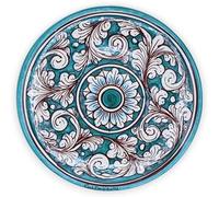 SICILIA BEDDA CAPACI Piatto in Ceramica Siciliana Ø 25 cm - Dipinto a Mano, Artigianale e Ornamentale - Perfetto per Segnaposto e Antipasti
