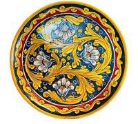 SICILIA BEDDA CAPACI Piatto in Ceramica Siciliana Ø 30 cm - Dipinto a Mano, Artigianale e Ornamentale - Perfetto per Segnaposto e Antipasti