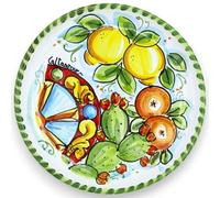 SICILIA BEDDA CAPACI Piatto Ornamentale in Ceramica Caltagirone Ø 15 cm ca. (1Unità) Vari decori - Decoro 3