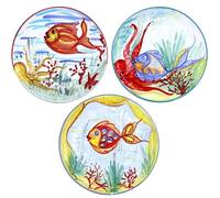 SICILIA BEDDA CAPACI Piatto Ornamentale in Pregiata Ceramica - Ø 30 cm ca. (1Unità) con Tre opzioni Decoro - Decoro 2