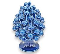 SICILIA BEDDA CAPACI Pigna Siciliana in Ceramica di Caltagirone Decorativa - H 15 cm - Blu Antico - Mod. Monocolore