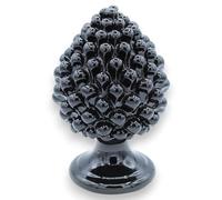 SICILIA BEDDA CAPACI Pigna Siciliana in Ceramica di Caltagirone Decorativa - H 15 cm - Nero - Mod. Monocolore