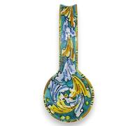 SICILIA BEDDA CAPACI Poggia mestolo in Ceramica Caltagirone, h 25 cm ca. (1Unità) Decoro Barocco con 3 opzioni Colore - Verde
