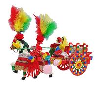 Sicilia Bedda - Carretto Siciliano Originale - Prodotto realizzato interamente a mano - 100% Legno intagliato (27 x 15 Cm)