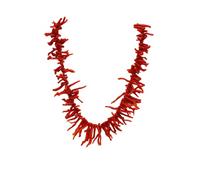 Sicilia Bedda - Collana girocollo in Corallo Rosso a frangia del Mediterraneo - Argento 925 - Prodotto Realizzato interamente a Mano