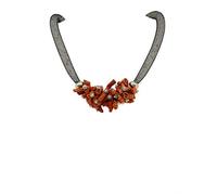 sicilia bedda - Collana in Corallo Rosso del Mediterraneo e Zirconi - Argento - Prodotto realizzato interamente a Mano