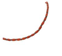 Sicilia Bedda - Collana Uomo in Corallo Rosso del Mediterraneo e Ematite - Rifinito in Argento 925 - Realizzato a Mano