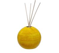 sicilia bedda - Diffusore per Ambienti Profumatore con Bastoncini in Ceramica di Caltagirone - Sfera Moderna Diametro 8 CM (Giallo)