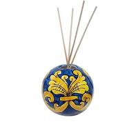 sicilia bedda - Diffusore per Ambienti Profumatore con Bastoncini in Ceramica di Caltagirone - Sfera Moderna Diametro 8 CM (Maioliche Blu)