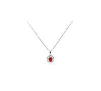 sicilia bedda - Gioielli in Corallo Rosso del Mediterraneo e Zirconi - Argento 925 - Prodotto Realizzato a Mano (Ciondolo Stile Antico)