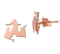 Sicilia Bedda - Orecchini a Forma di Trinacria in Argento 925- Disponibili in Rosato e Dorato - 1cm (ROSATO)