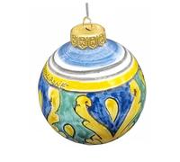 sicilia bedda - Palle di Natale in Ceramica di CALTAGIRONE - Interamente realizzate a Mano - Pezzi Unici ed Eleganti (8x6 Cm, Maioliche di Caltagirone)