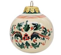 Sicilia Bedda - Palle di Natale in Ceramica di Caltagirone - Realizzate e dipinte a Mano - Diametro 8 CM (Maiolica Verde e Bordeaux)