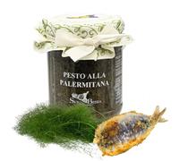 Sicilia Bedda - Pesto alla Palermitana con Finocchietto Selvatico e Sarde - Pesto Tipico Siciliano - 180 Grammi