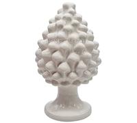 sicilia bedda - Pigna in Ceramica Siciliana - Prodotto Realizzato Interamente a Mano - Pigna Decorativa (Bianco Lucido, 22_x_14Cm)