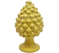 sicilia bedda - Pigna in Ceramica Siciliana - Prodotto Realizzato Interamente a Mano - Pigna Decorativa (Giallo, 18_x_11Cm)
