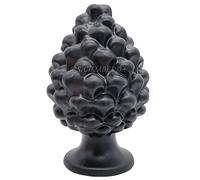 sicilia bedda - Pigna in Ceramica Siciliana - Prodotto Realizzato Interamente a Mano - Pigna Decorativa (Nero Opaco, 18_x_11Cm)