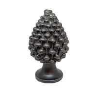 sicilia bedda - Pigna in Ceramica Siciliana - Prodotto Realizzato Interamente a Mano - Pigna Decorativa (Nero Opaco, 22_x_14Cm)