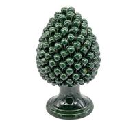 sicilia bedda - Pigna Siciliana Ceramica di Caltagirone - Altezza 25 Centimetri Realizzata interamente a Mano (Verde)