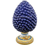 sicilia bedda - Pigna Siciliana Ceramica di Caltagirone - Altezza 45 Centimetri (Piede Decorato Blu)