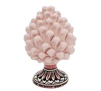 Sicilia Bedda - Pigna Siciliana con Piede Decorato - Modello Maioliche - Ceramica di Caltagirone (Altezza 17 x 10, Rosa)