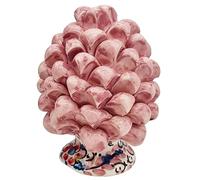 sicilia bedda - Pigna Siciliana con Piede Decorato - Modello Maioliche - Ceramica di Caltagirone (Altezza 12 x 8, Rosa)