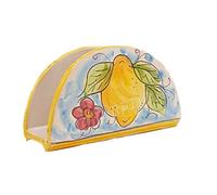 Sicilia Bedda - PORTATOVAGLIOLI DA TAVOLA IN CERAMICA DI CALTAGIRONE - 100% ARTIGIANALE (Tradizionale Limoni)