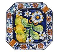 Sicilia Bedda - POSACENERE IN CERAMICA di Caltagirone - Vari Modelli e Dimensioni - Prodotto 100% Artigianale (Decorazione Limoni)
