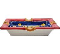 Sicilia Bedda - POSACENERE IN CERAMICA di Caltagirone - Vari Modelli e Dimensioni - Prodotto 100% Artigianale (Rettangolare Maioliche)