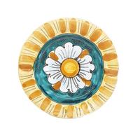 Sicilia Bedda - POSACENERE IN CERAMICA SICILIANA - Elegante complemento d'arredo per Casa e Ufficio (Fiore Verde)