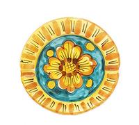 Sicilia Bedda - POSACENERE IN CERAMICA SICILIANA - Elegante complemento d'arredo per Casa e Ufficio (Fiore Giallo)