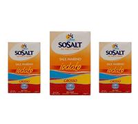 Sicilia Bedda - SALE MARINO DI TRAPANI - SOSALT - SALE INTEGRALE e SALE IODATO - 3 Confezioni da 1 Kg ciascuno (Sosalt Iodato Grosso)