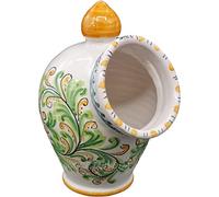 Sicilia Bedda - SALIERA IN CERAMICA SICILIANA - Prodotto Realizzato Interamente a Mano - Altezza 25 Cm (Decoro Limoni)