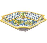 sicilia bedda - SVUOTATASCHE in Ceramica di CALTAGIRONE - Prodotto Realizzato e Decorato Interamente a Mano (Lunghezza 20 Centimetri, Maioliche Verdi)