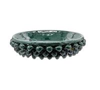Sicilia Bedda - Vaso Centrotavola Pigna in Ceramica di Caltagirone - Prodotto Realizzato interamente a Mano - Altissima Qualità (Verde, 6_x_18_CM)