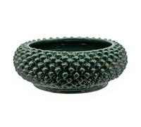 Sicilia Bedda - VASO CENTROTAVOLA PIGNA SICILIANA IN CERAMICA DI CALTAGIRONE - Prodotto Artigianale Realizzato a Mano (Verde Scuro, 12x30)