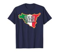Sicilia Italia Italia Mappa Bandiera Maglietta
