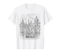 Sicilia Italia Montagna Paesaggio urbano Graphic Souvenir Maglietta
