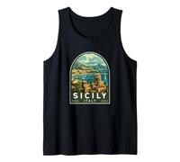 Sicilia Italia Viaggi Art Emblema Vintage Canotta