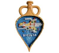 Sicilia Italia Viaggio Souvenir 3D Magnete Frigorifero Attrazioni Città Frigorifero Magnete Decorativo Tridimensionale Casa Cucina Decorazione