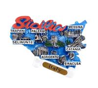 Sicilia Italia Viaggio Souvenir 3D Magnete Frigorifero Attrazioni Città Frigorifero Magnete Decorativo Tridimensionale Casa Cucina Decorazione