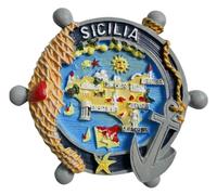 Sicilia Italia Viaggio Souvenir 3D Magnete Frigorifero Attrazioni Città Frigorifero Magnete Decorativo Tridimensionale Casa Cucina Decorazione