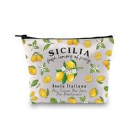 Sicilia Limoni e Limoncello Isola Italia Regalo Makeup Bag Borsa Cosmetica Amante di Viaggio Europa Regalo di Viaggio