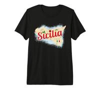 Sicilia Souvenir dell'isola dell'Italia Vintage con Bandiera Maglietta Premium