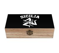 Sicilian Trinacria Sicilia Pride Scatola di Legno Con Coperchio Decorativo Scatole Dei Ricordi Gioielli Organizzatore Caso Contenitore Regali Artigianali