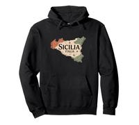 Siciliani Italiani Italia Sicilia Mappa Palermo Italia Sicilia Felpa con Cappuccio